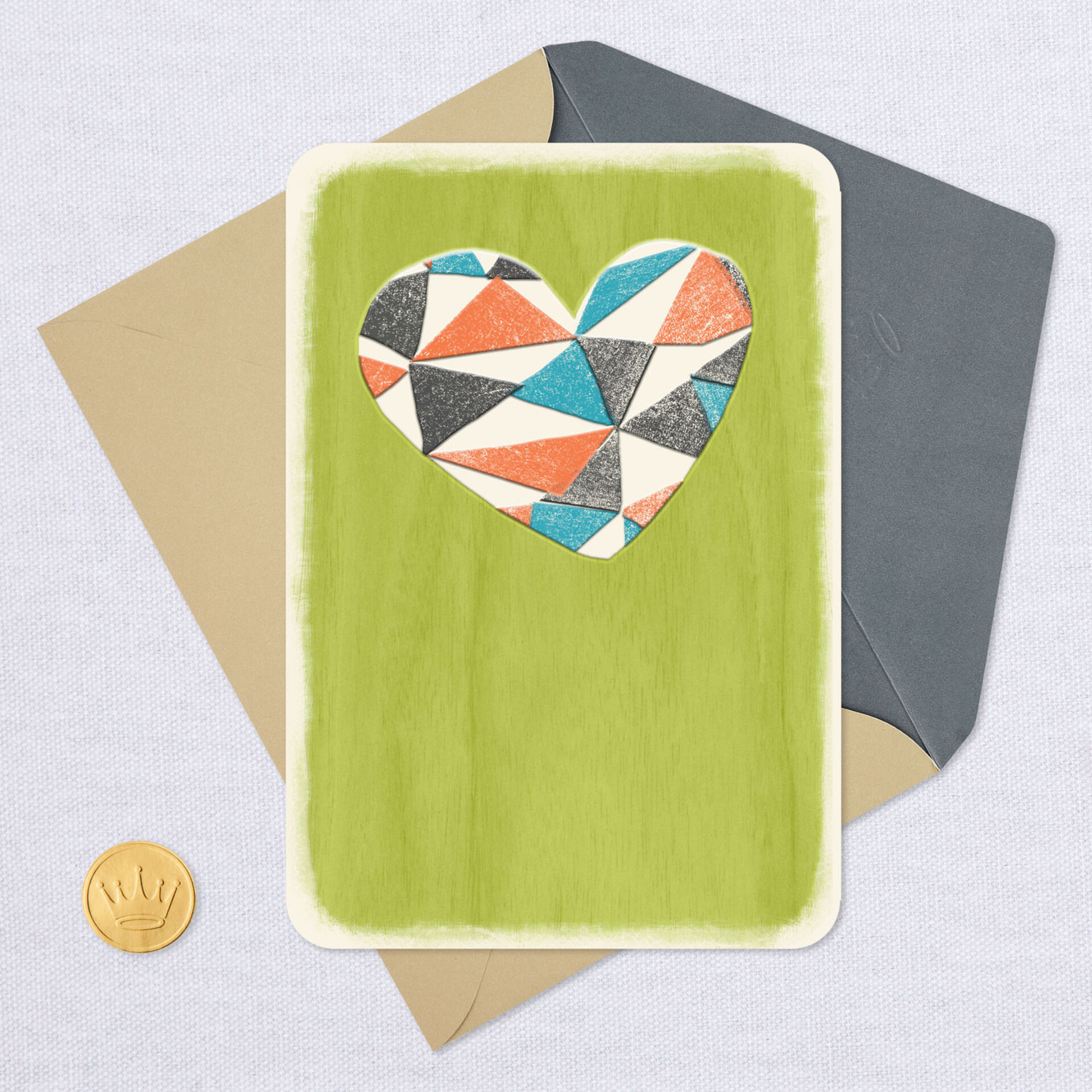 geometric heart blank card greeting cards hallmark