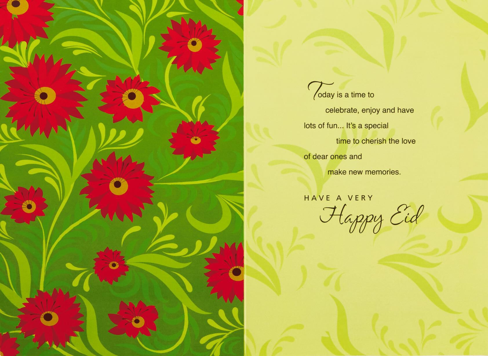 Red Floral Greeting Eid al-Fitr Cards, Pack of 6