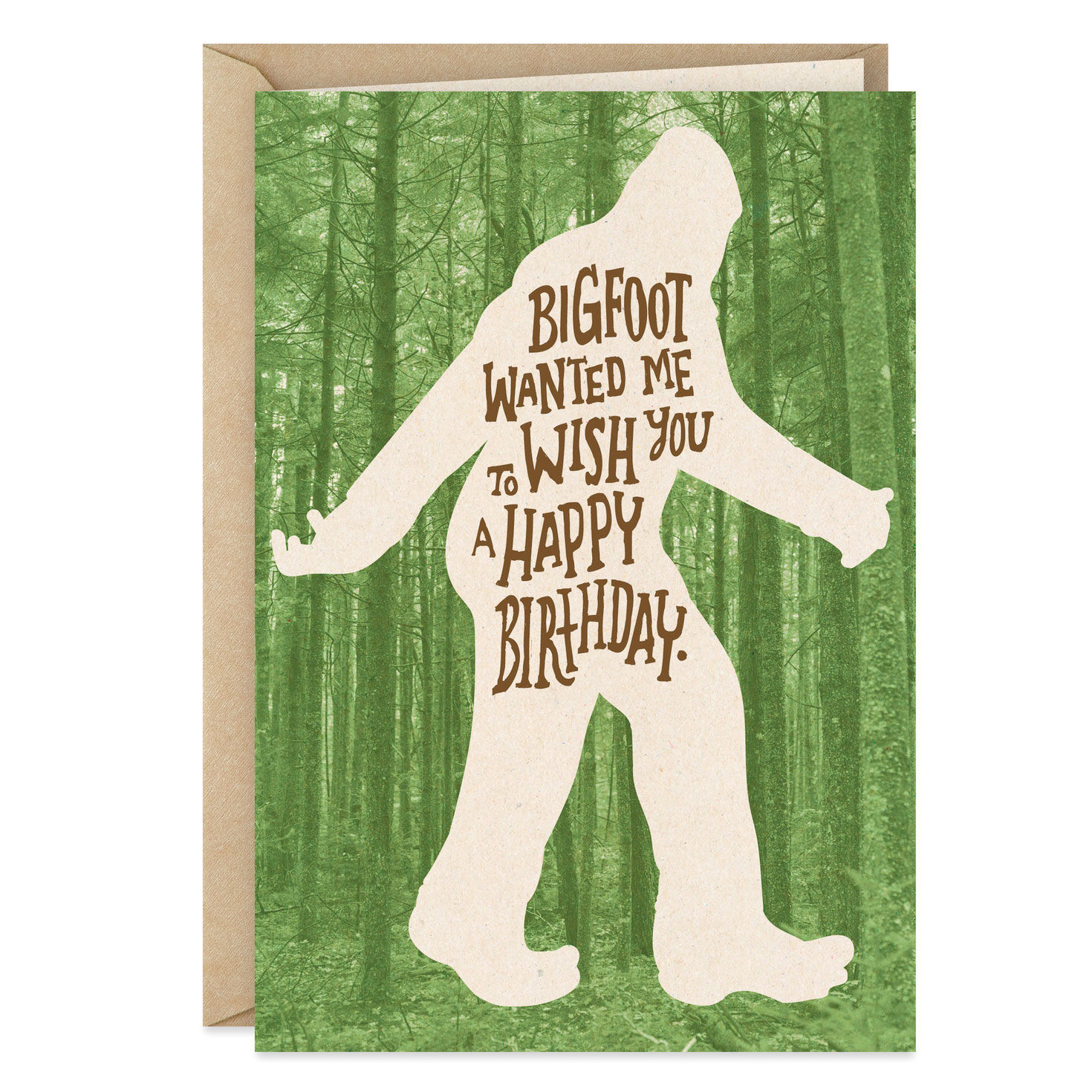 Bigfoot Wishes Funny Birthday Card