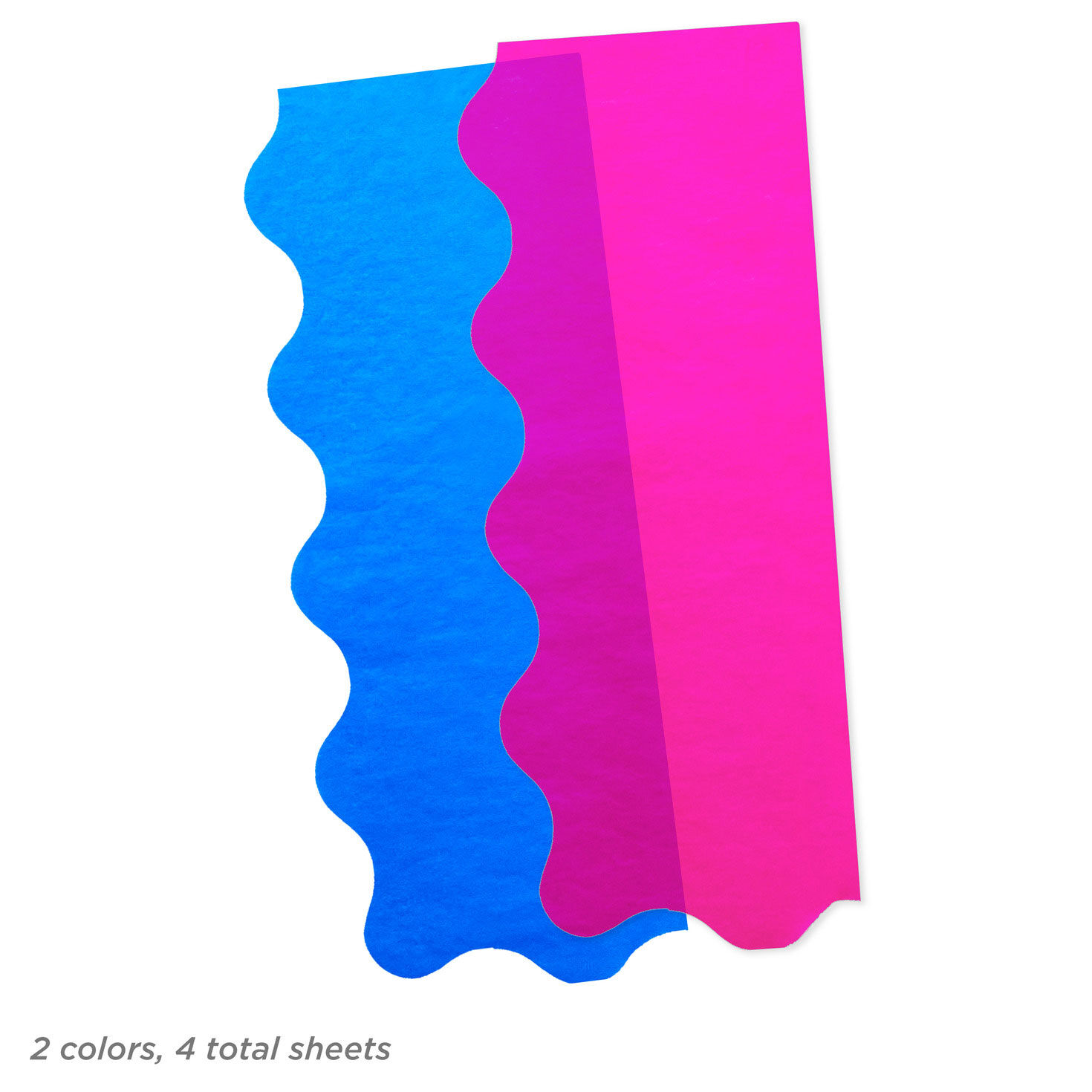 Bright Pink and Blue Scalloped Tissue Paper Pack quantity per package image number 3