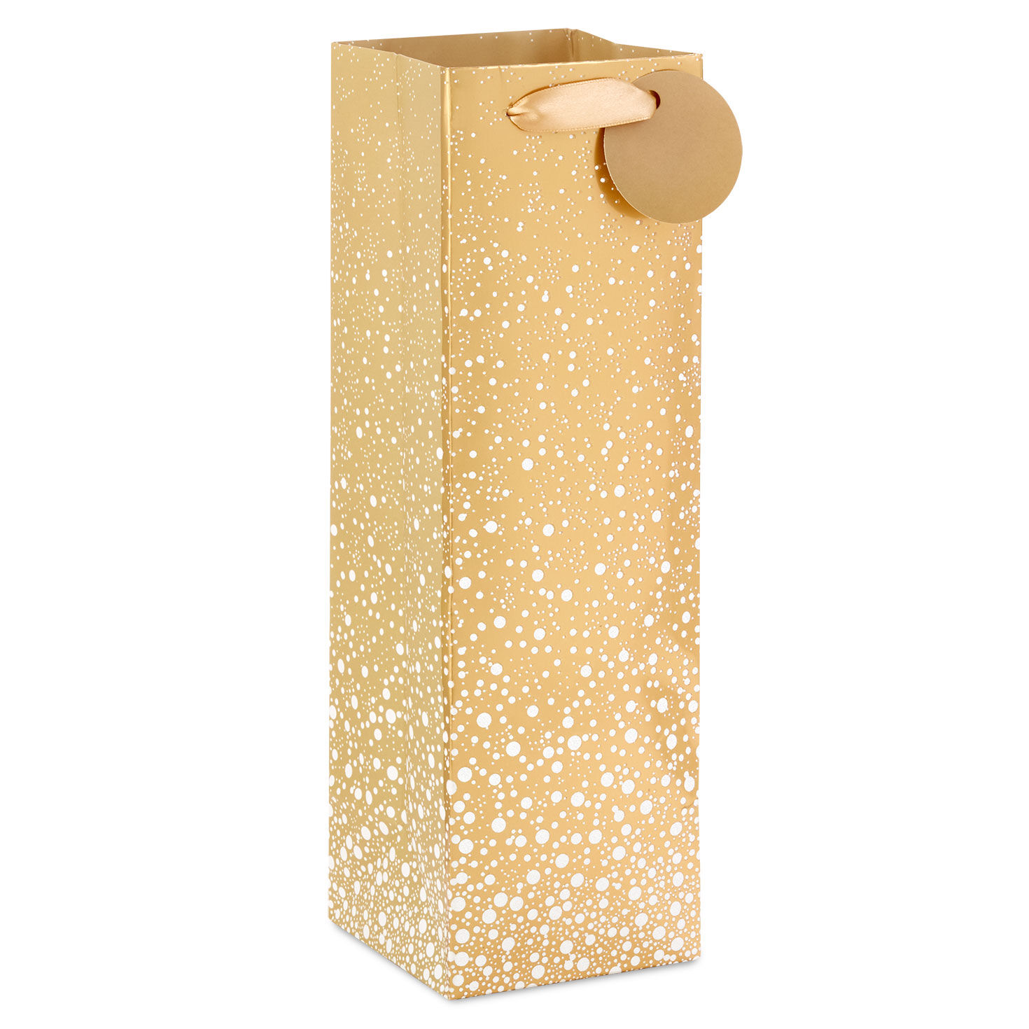 13" Gold Sparkle Wine Gift Bag