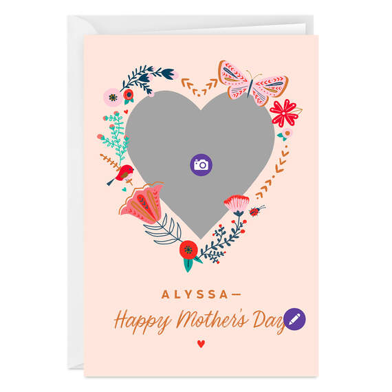 Personalized Flower Heart Mother's Day Photo Card, , large image number 6