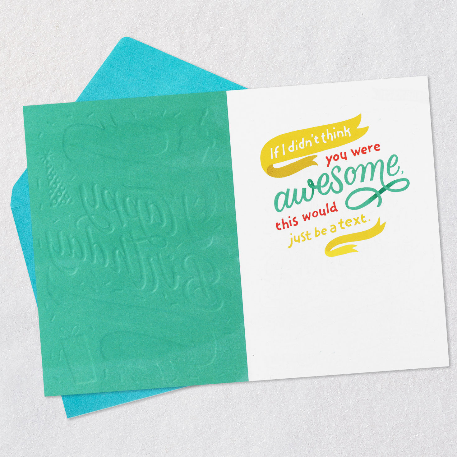 Banner and Cake Funny Birthday Card Open card with envelope image number 3