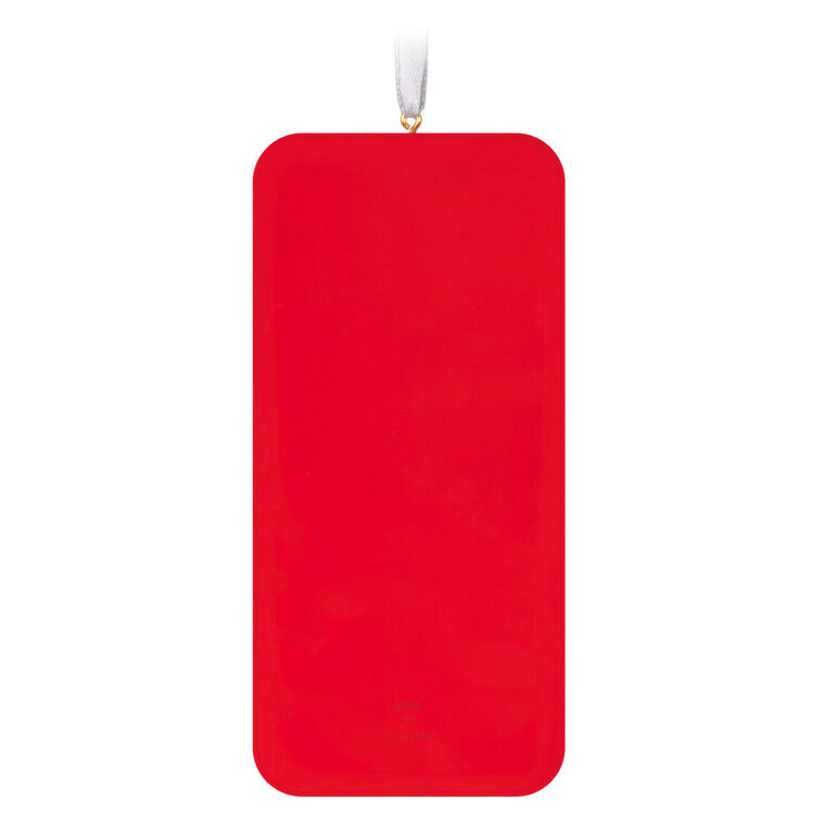 Red Cell Phone Frame Personalized Ornament Back image number 5