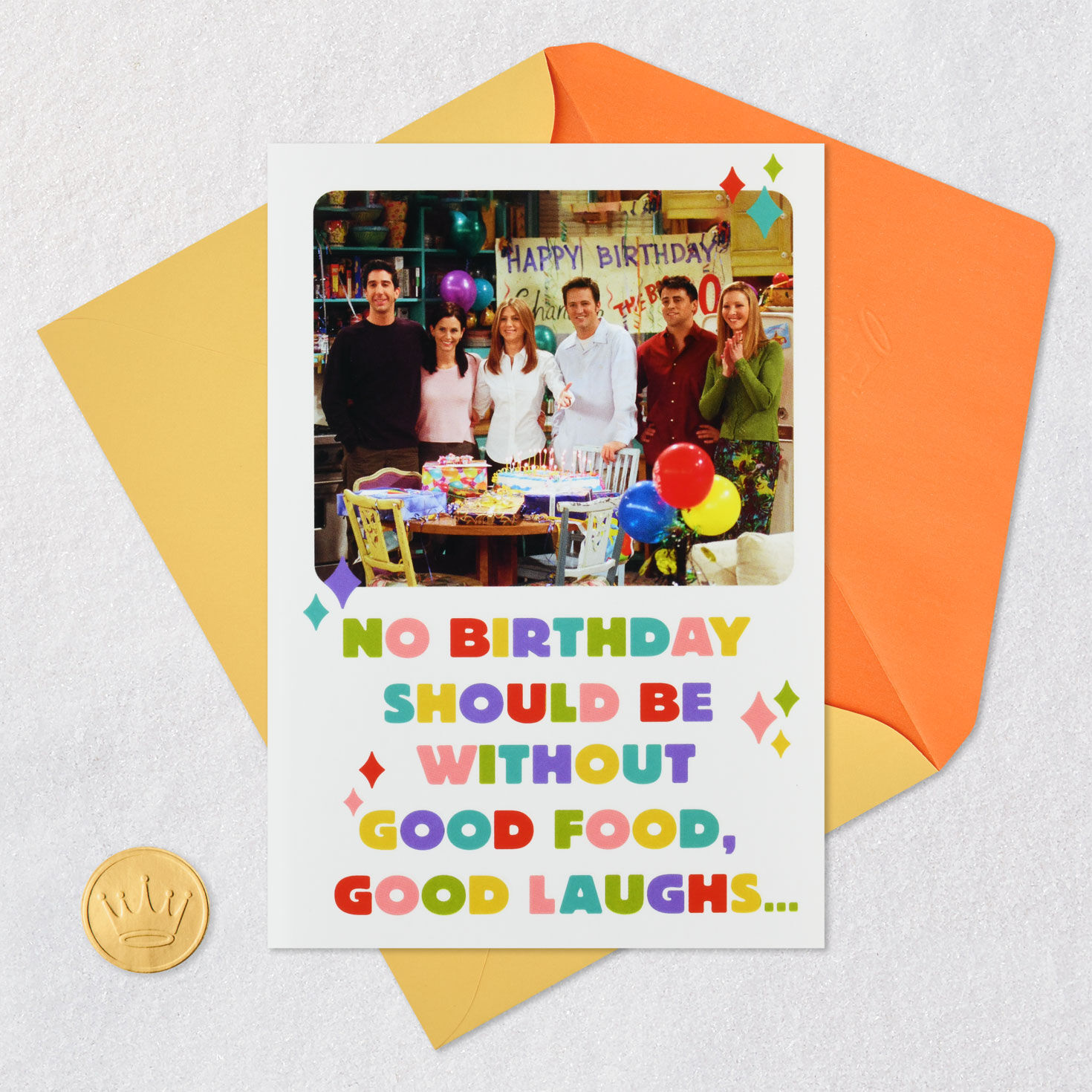 Friends™ Good Food and Laughs Funny Birthday Card From Us for only USD 3.99 | Hallmark