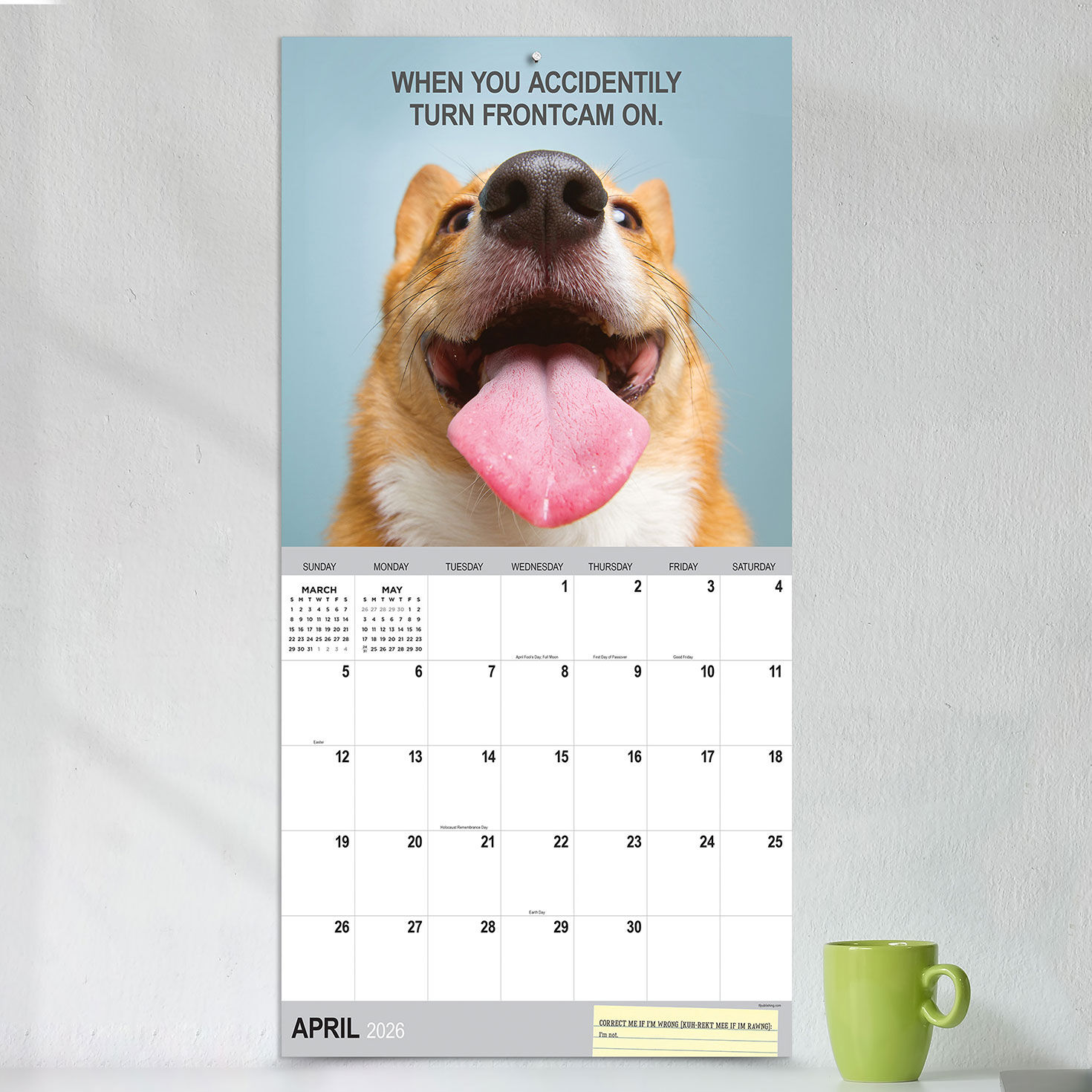 Desk Dogs Funny 2026 Wall Calendar in use image number 4