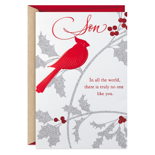 No One Like You Red Cardinal Christmas Card for Son, 