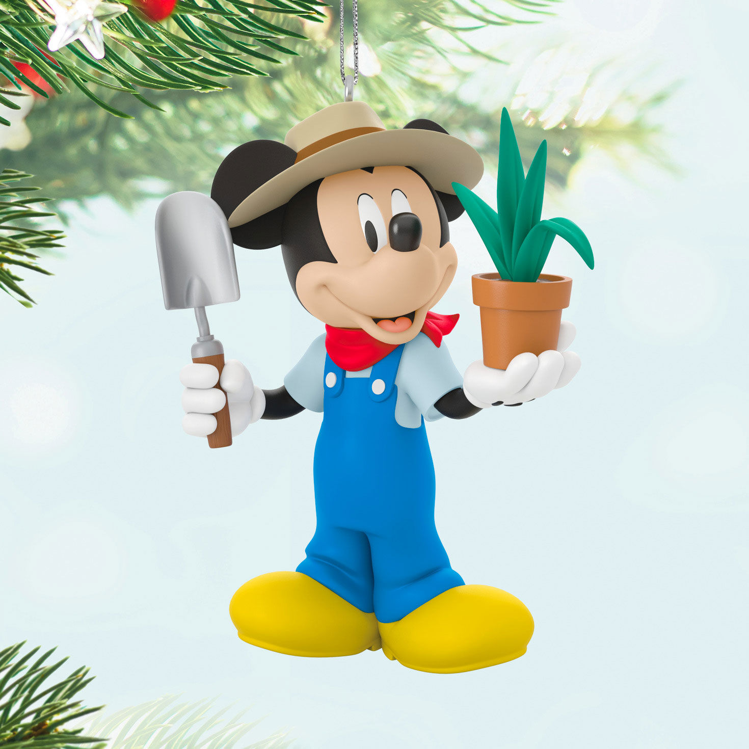 Gardener Mickey Keepsake Ornament Hanging on tree image number 2