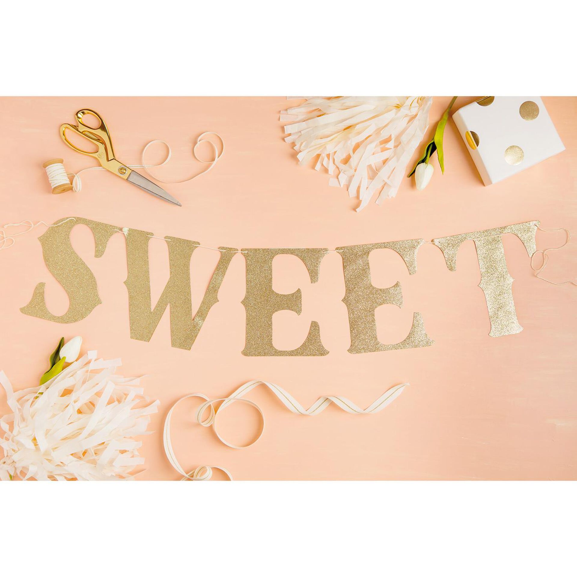 Customizable Gold Glitter Letter Banner Party Decorations Hallmark
