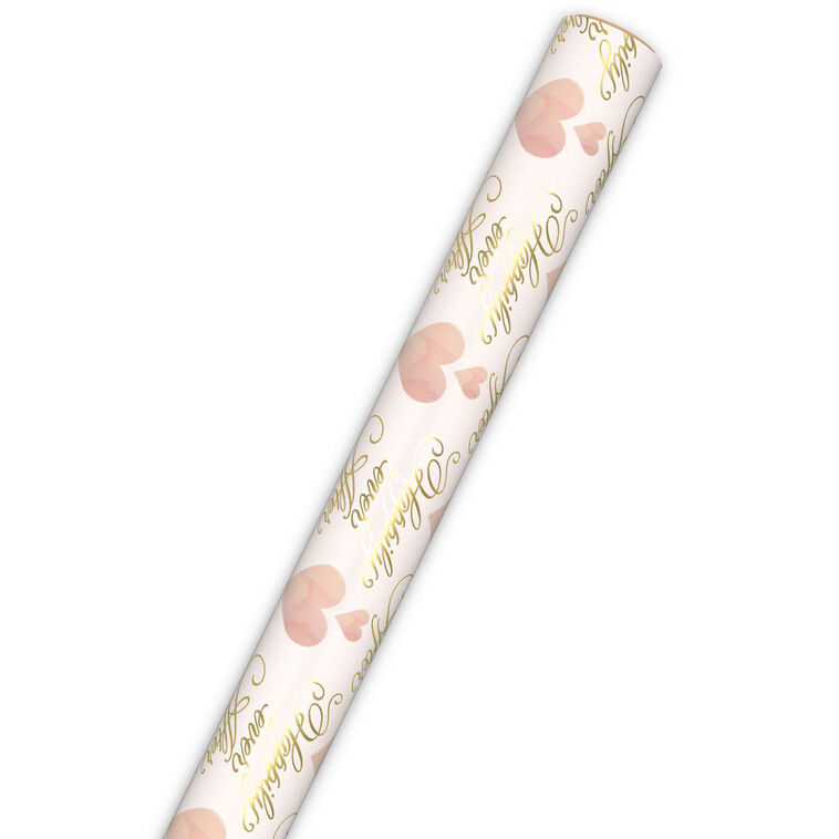 Hearts and Happily Ever After on Blush Wrapping Paper Roll, 20 sq. ft., , large image number 6