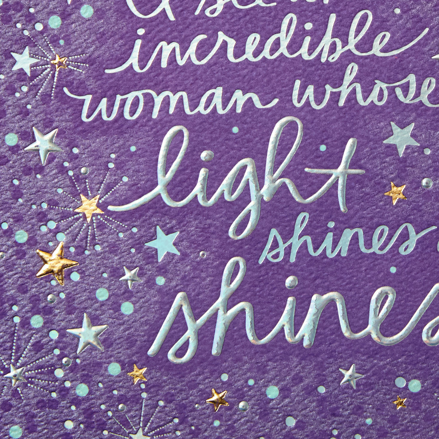 Stars on Purple Birthday Card for Sister Card Front Detail image number 4