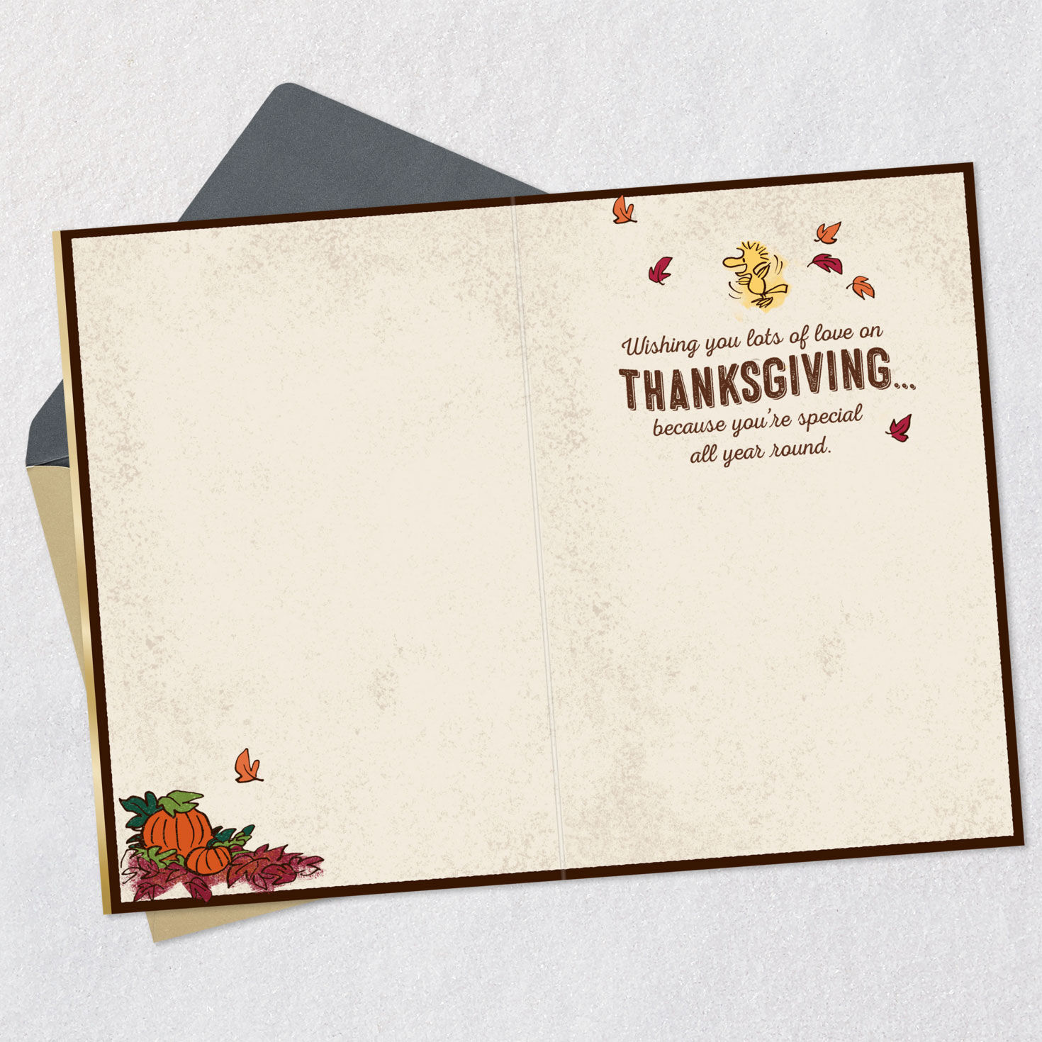 Peanuts® Snoopy and Woodstock Lots of Love Thanksgiving Card for only USD 2.99 | Hallmark