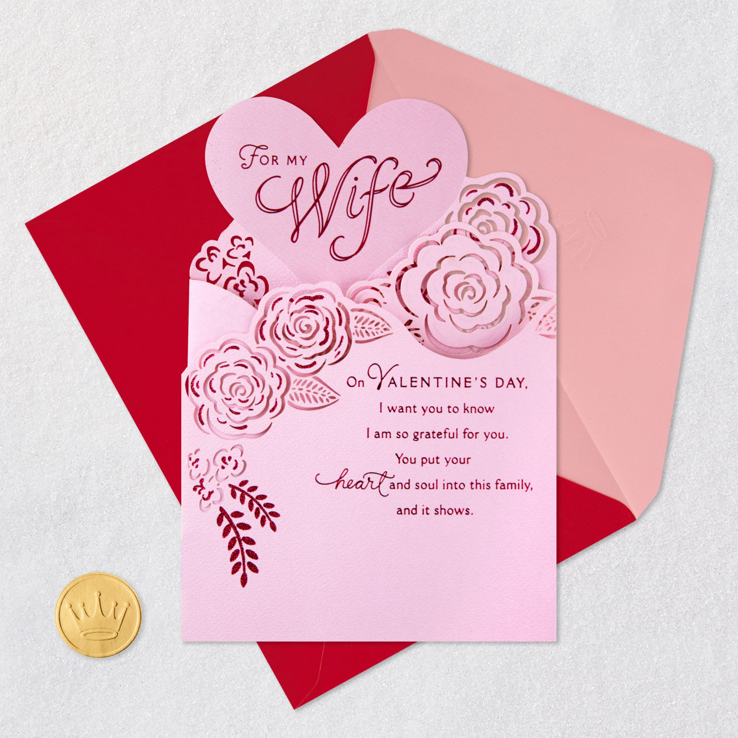 You're the Heart and Soul of It All Valentine's Day Card for Wife, , large image number 6