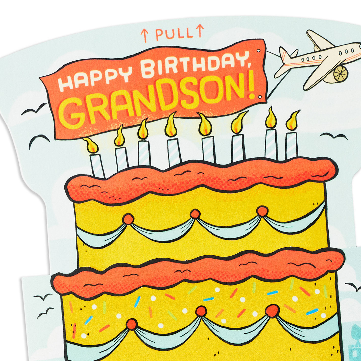 Layer Cake Pop-Up Birthday Card for Grandson Open card with envelope image number 4