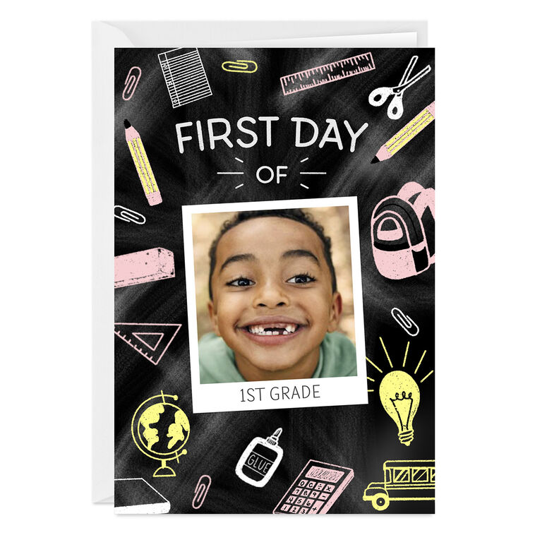 School Design Icons Custom Card for Kid