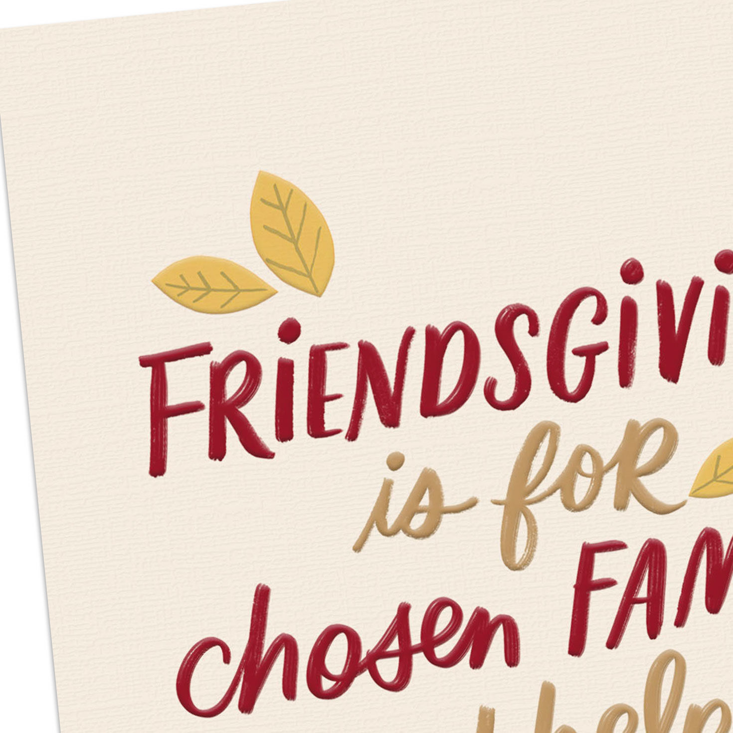 Pumpkins and Fall Leaves Friendsgiving Card Card Front Detail image number 4