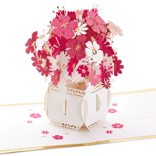 Happy Thoughts Flower Bouquet 3D Pop-Up Thinking of You Card, 