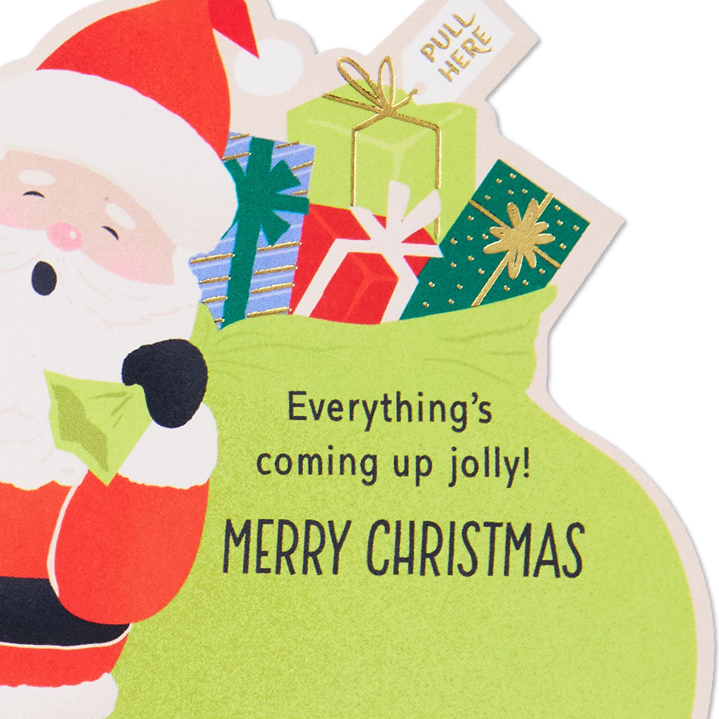 Santa Claus in Chimney Musical Christmas Card sentiment image number 2
