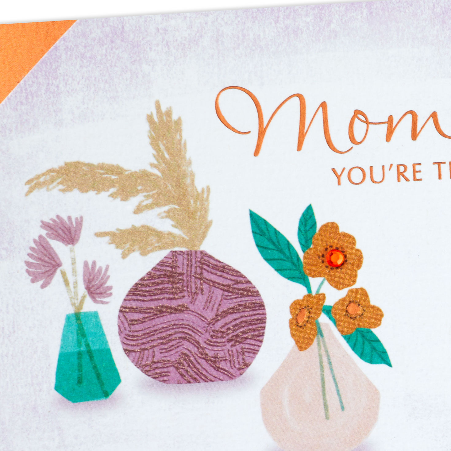 Retro Flowers in Vases Birthday Card for Mom Card Front Detail image number 5
