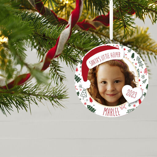 Holiday Personalized Text and Photo Ceramic Ornament, 