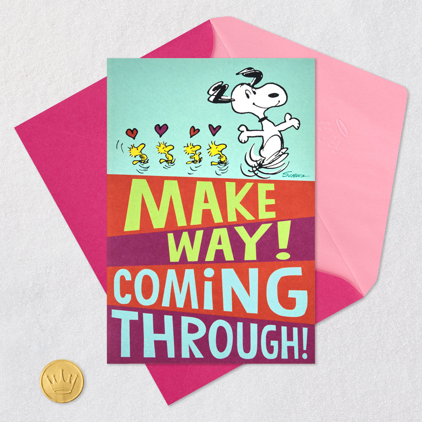 Snoopy and Woodstock Mother's Day Pop-Up Card Card Front with Envelope and Gold Seal image number 5