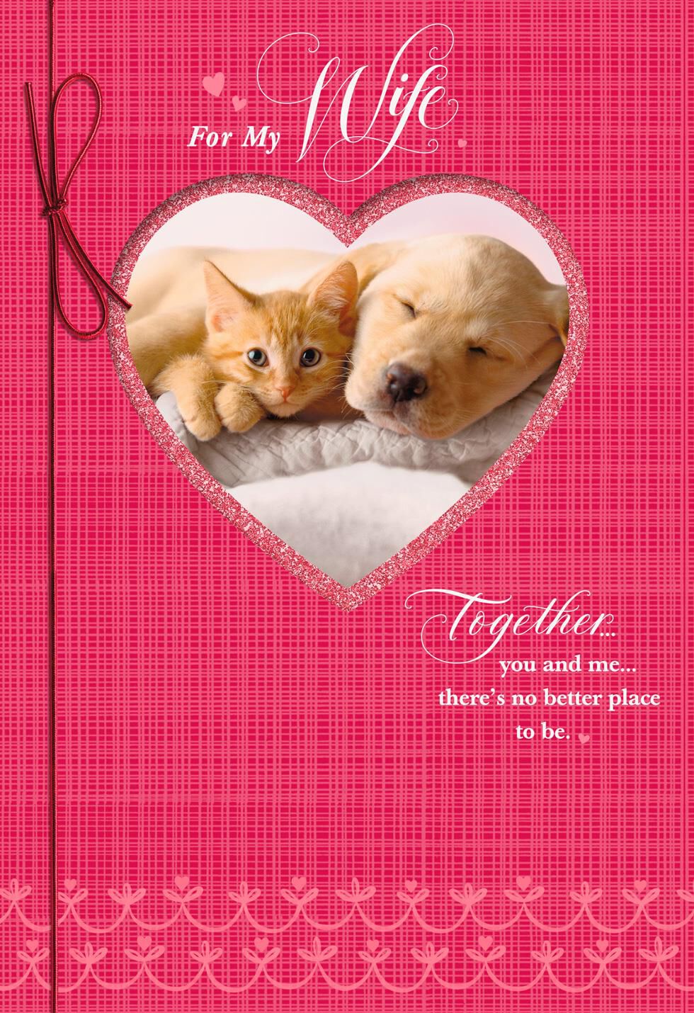 Dog and Cat Valentine's Day Card for Wife