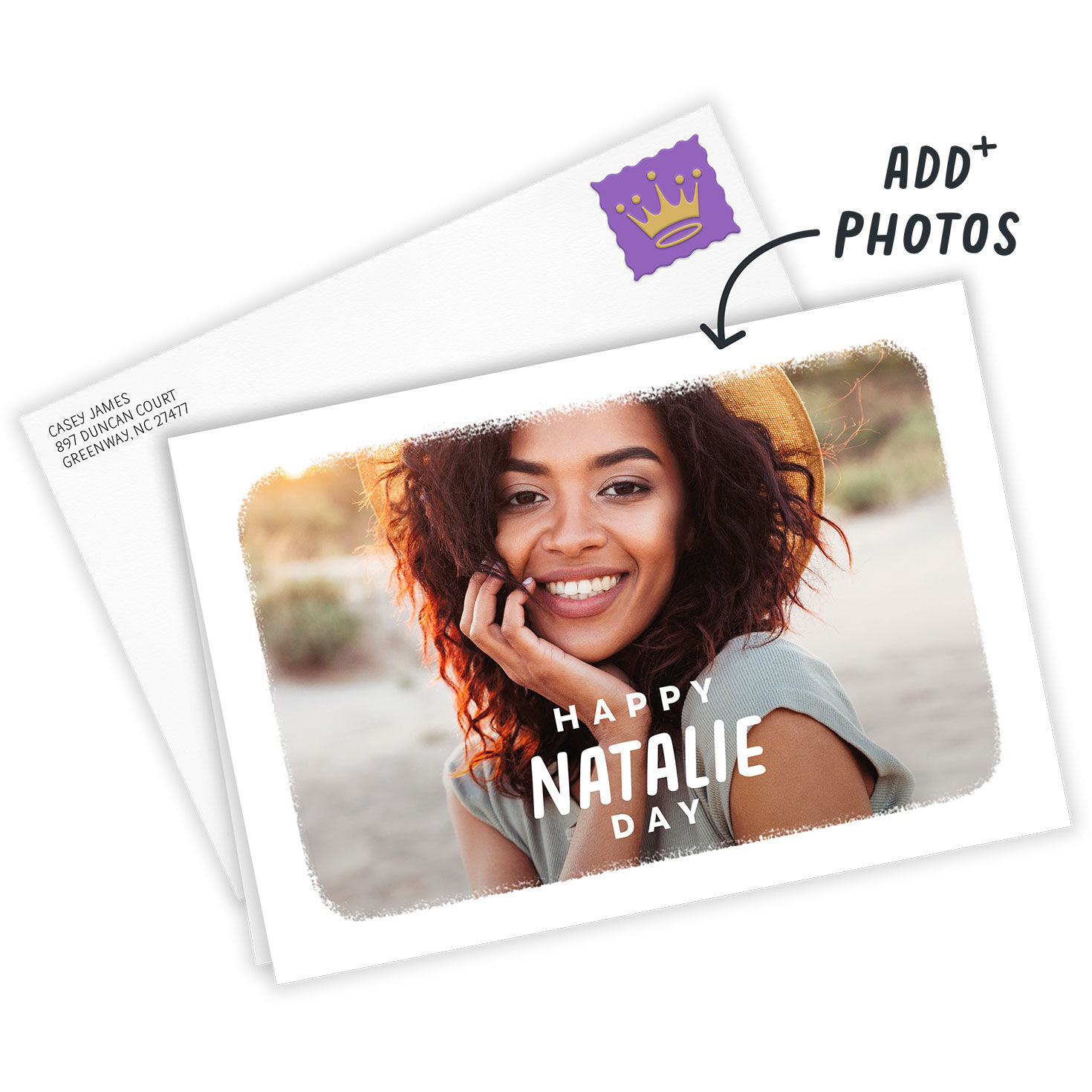 White Frame Happy Horizontal Custom Card, , large image number 2