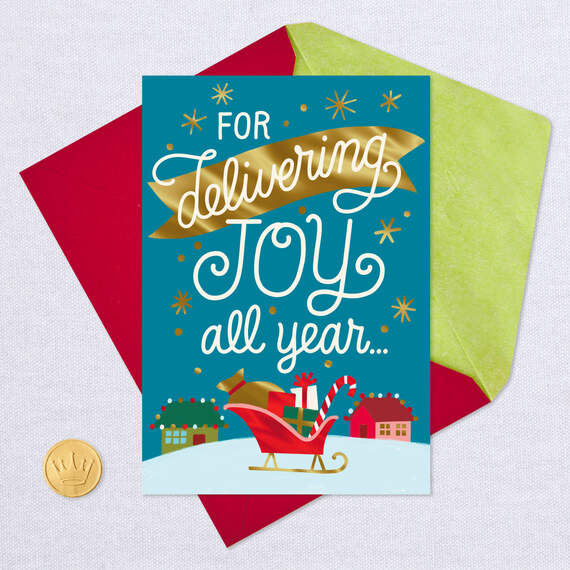 You Deliver Joy All Year Christmas Card for Mail Carrier, , large image number 5