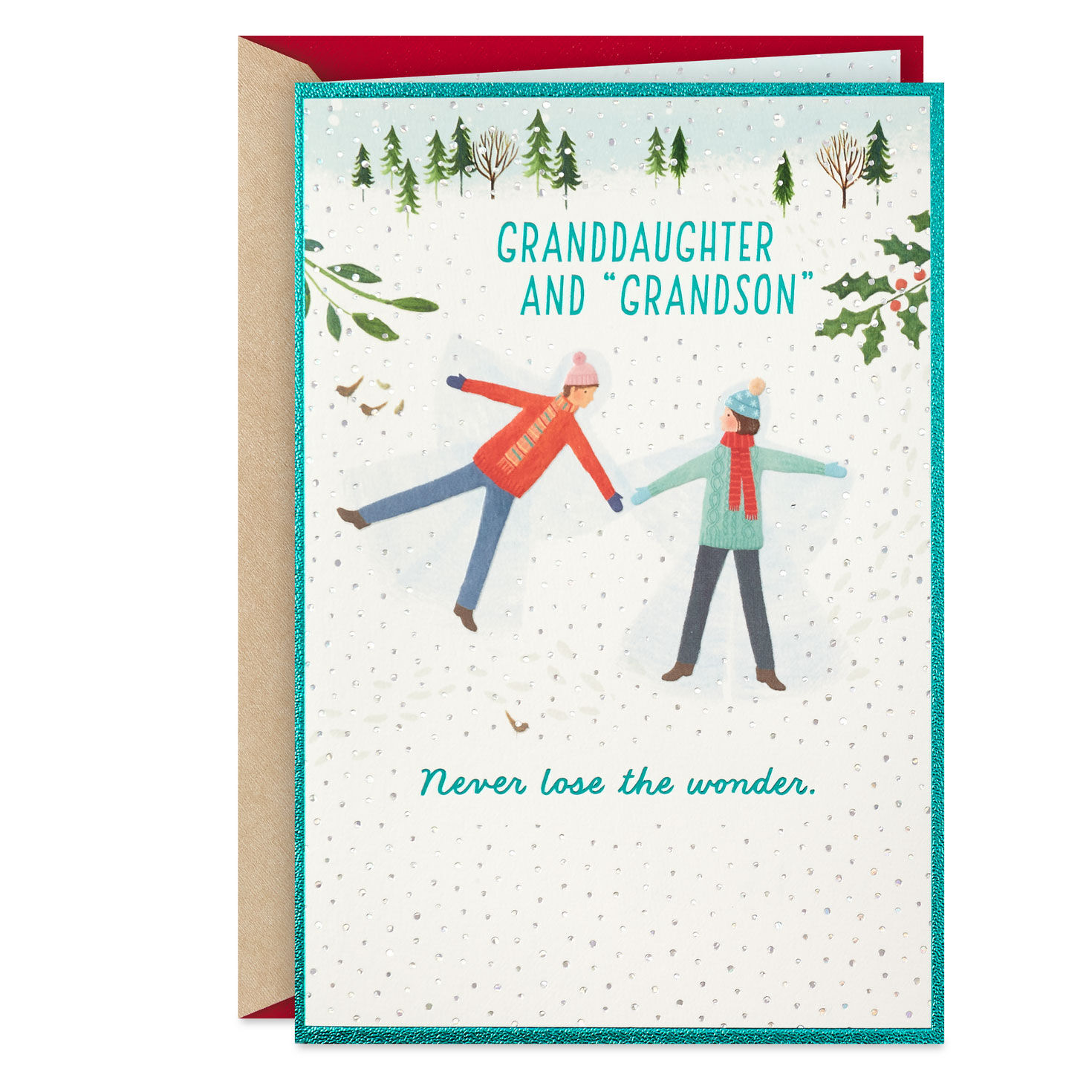 Love You Both Holiday Card for Granddaughter and Husband