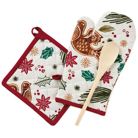 Gingerbread Cookie Print Baking Gift Set, 3 Pieces, , large