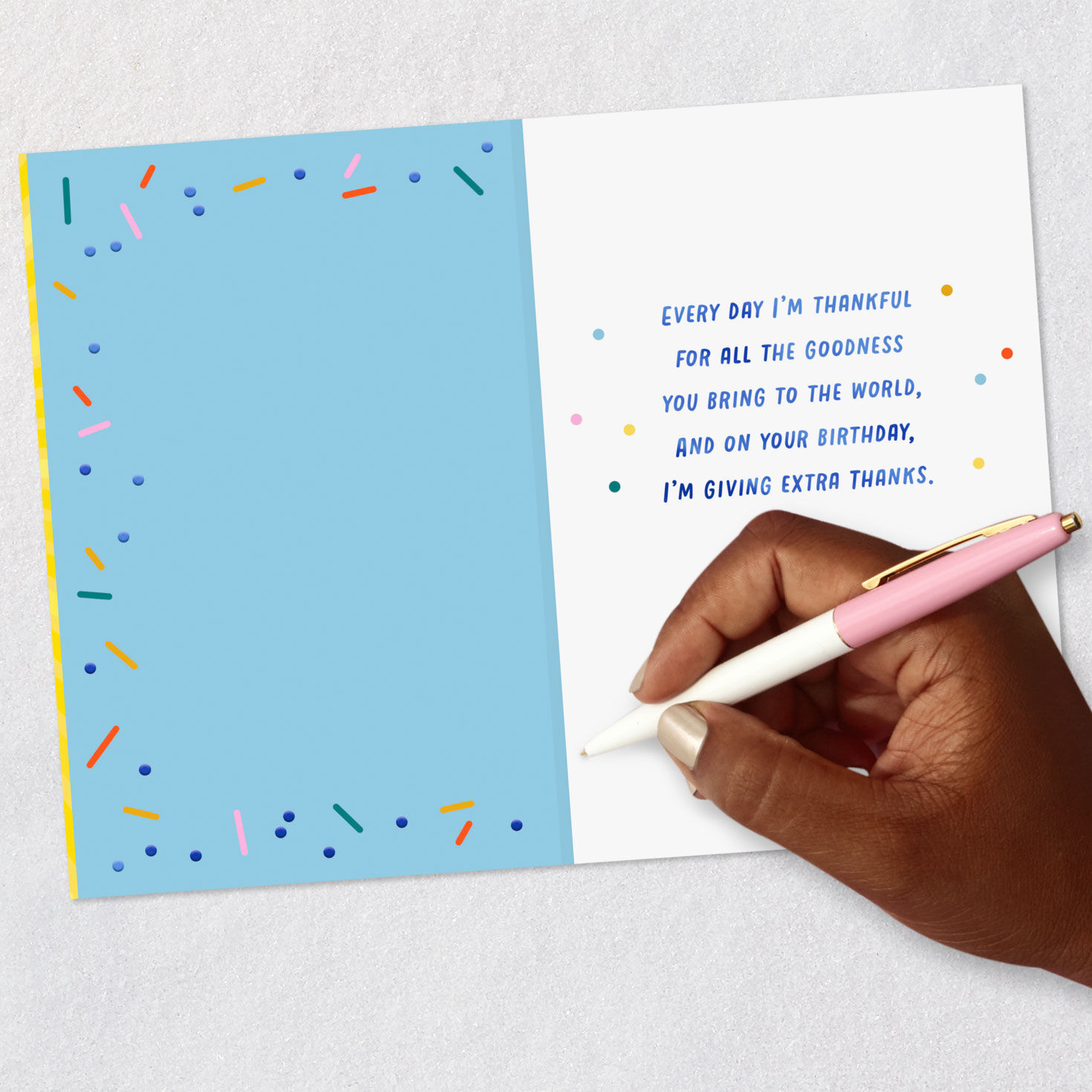 Colorful Swirl Ice Cream Cone Religious Birthday Card  image number 6