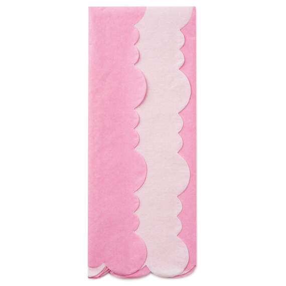 Pastel Pink and White 2-Pack Scalloped Tissue Paper, 4 Sheets