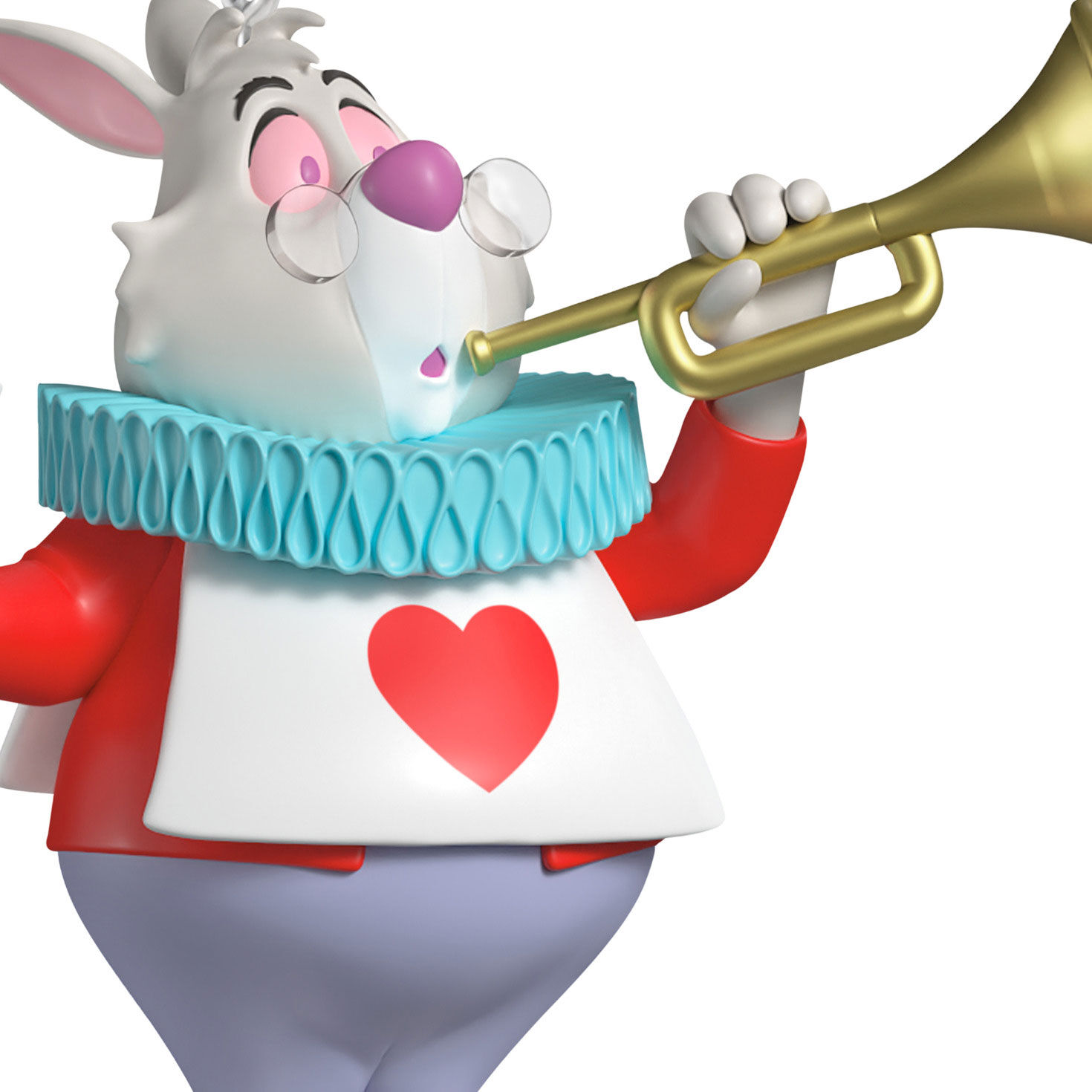 Alice in Wonderland White Rabbit Keepsake Ornament closeup view image number 5