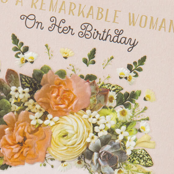 For a Remarkable Woman Birthday Card, , large image number 4