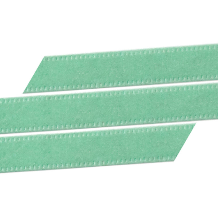 Blue-Green Velvet Holiday Ribbon up close detail image number 4