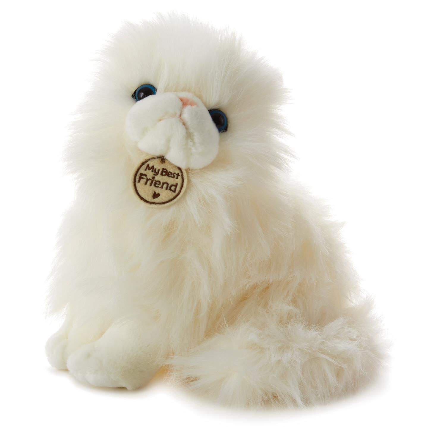 White Long Haired Cat Large Stuffed Animal Classic Stuffed