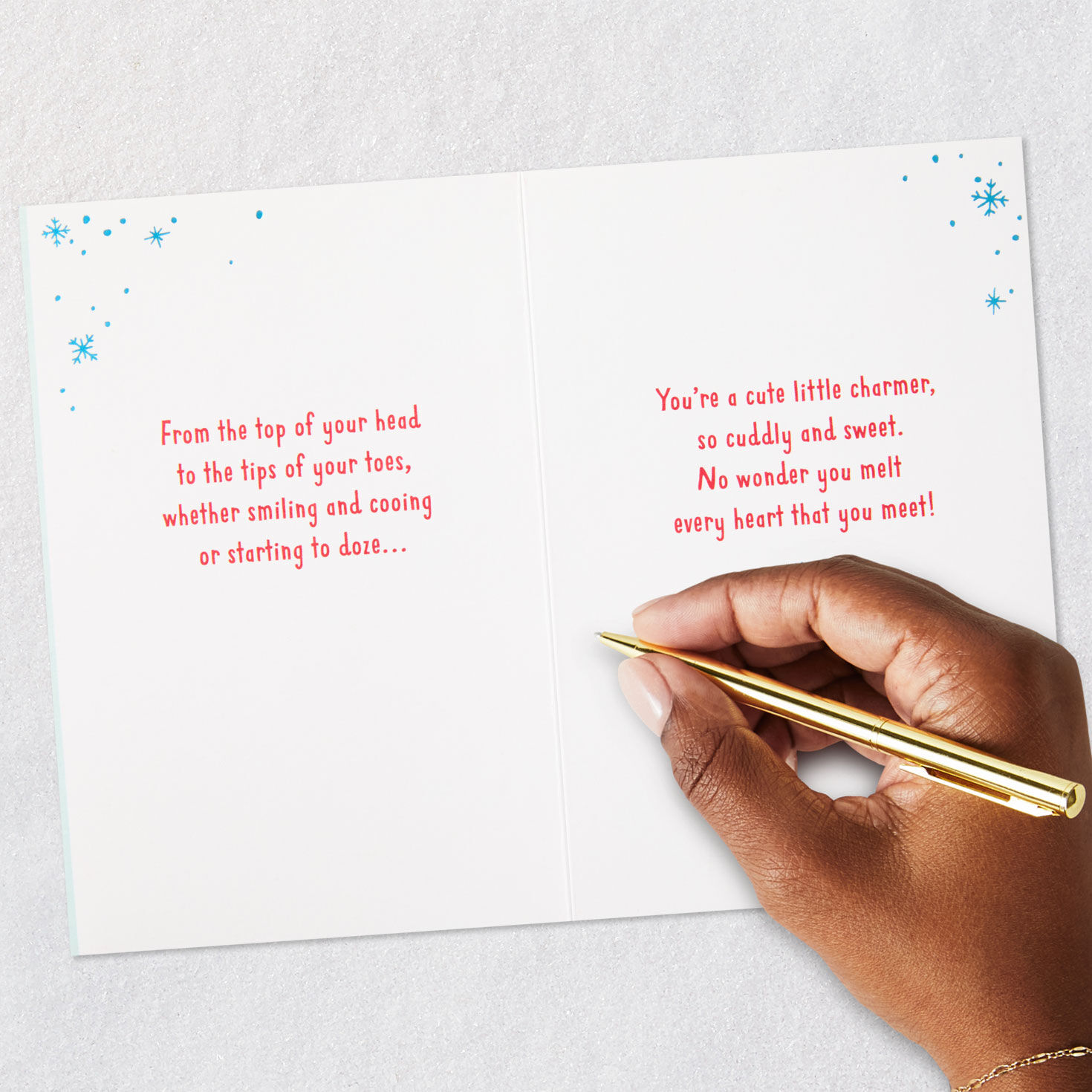 Merry Snowman Babys 1st Christmas Card Signing card image number 8