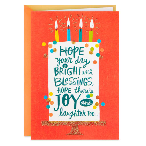 A Day Bright With Blessings Religious Birthday Card, 