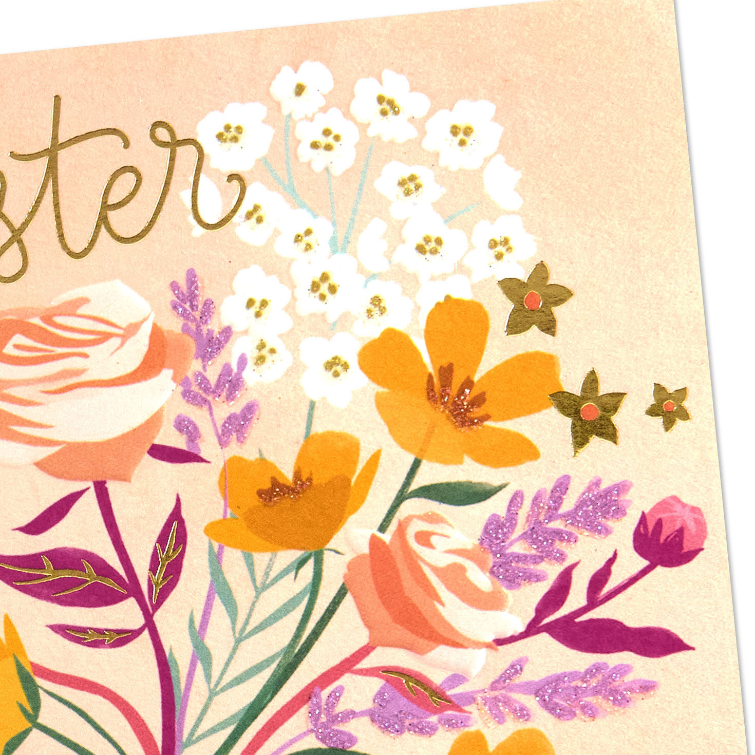 Flower Bouquet Sister Wedding Card Card Front Detail image number 4