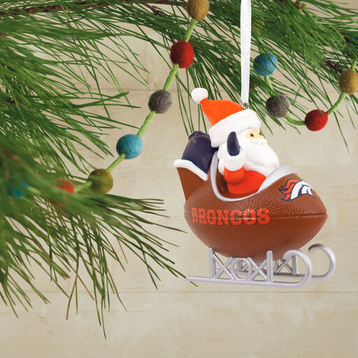 NFL Denver Broncos Santa Football Sled Hallmark Ornament, 