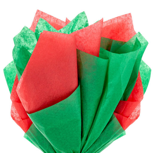 Red and Green 2-Pack Bulk Tissue Paper, 100 sheets, 