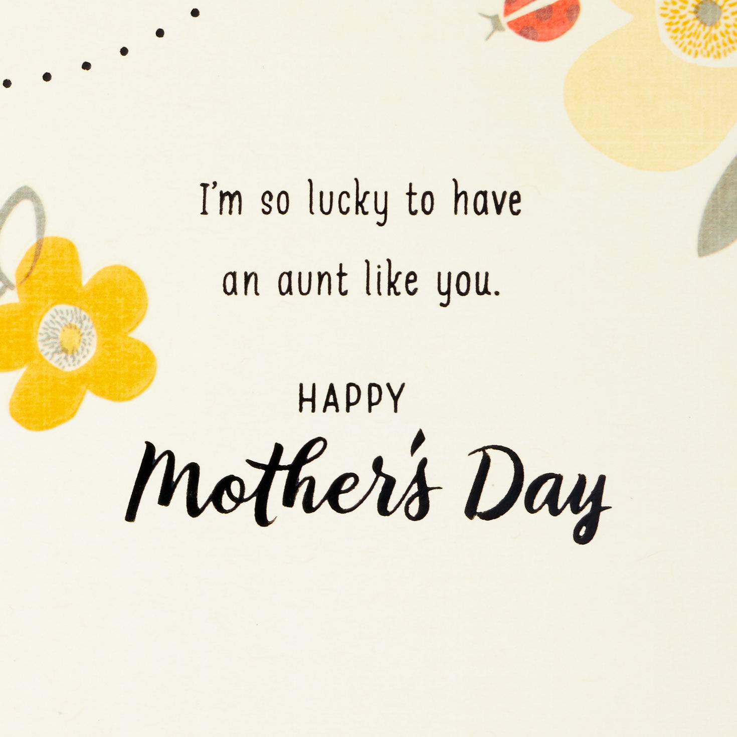 Yellow Flowers Mother's Day Card for Aunt Sentiment image number 3