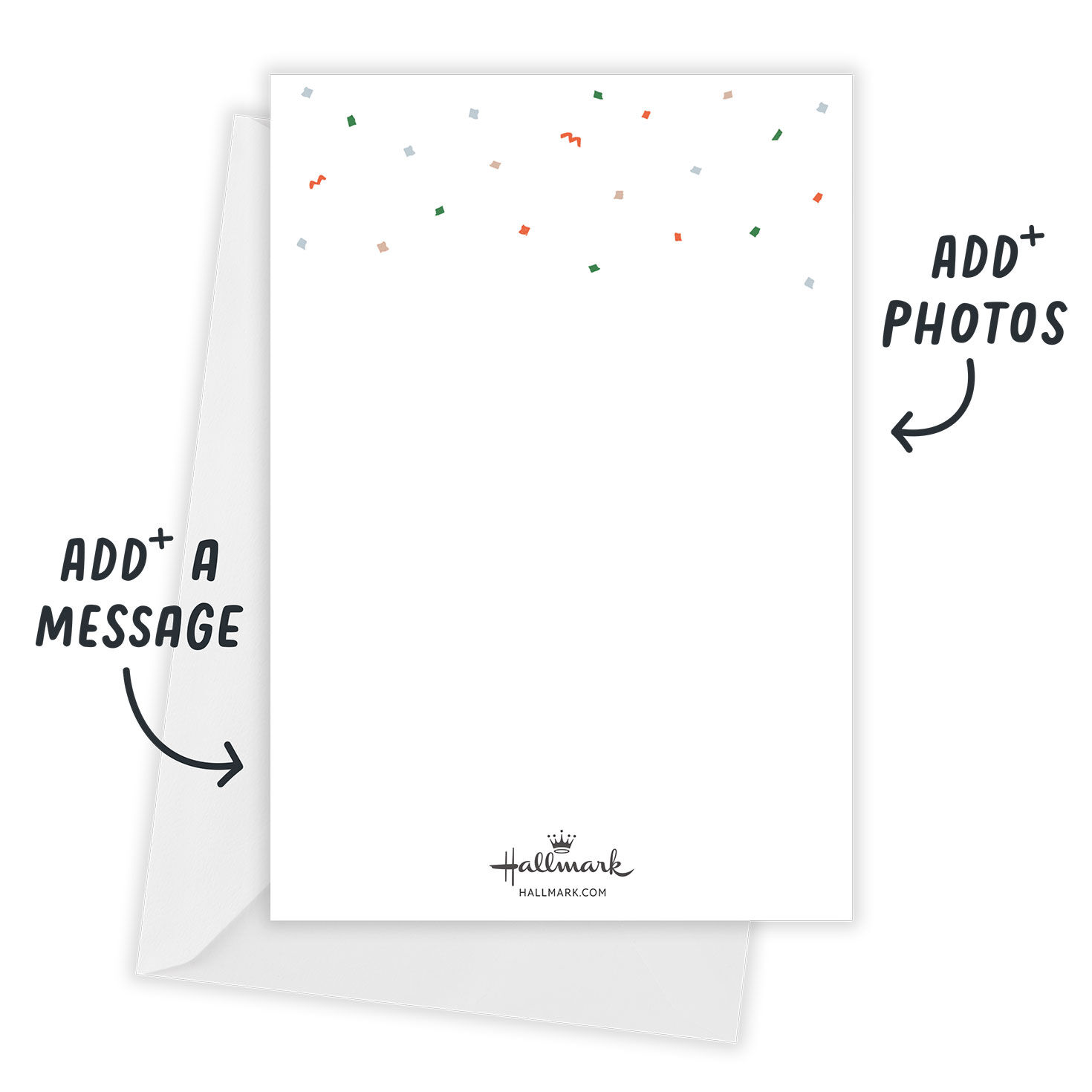 Orange 2026 Confetti Personalized Grad Announcement Card back indicating personalization image number 3
