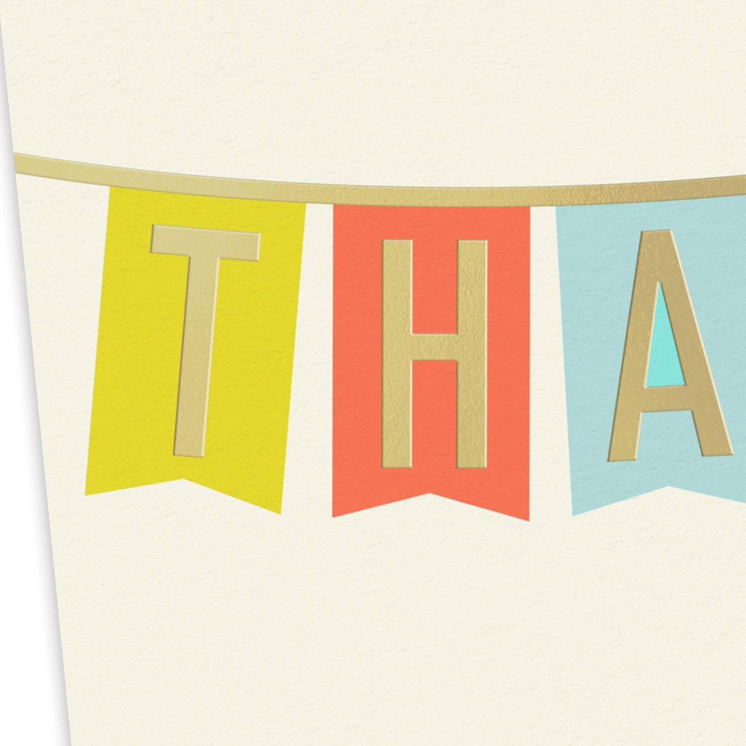 Thanks Bunting Banner Blank Thank You Note Cards  image number 4