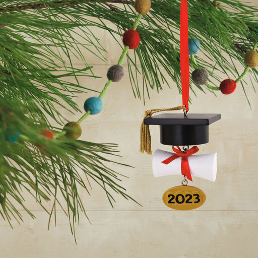 Graduation Cap and Diploma 2023 Hallmark Ornament, 