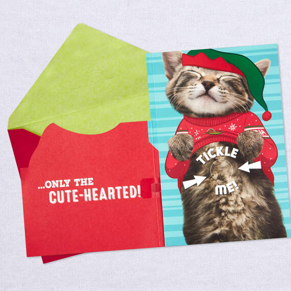 Ticklish Kitten Christmas Card With Sound and Motion, , large image number 3