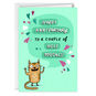 Critter and Hearts on Green Anniversary Card Card Front image number 1