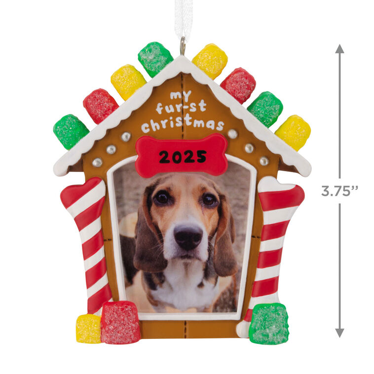 Gingerbread House Photo Frame Christmas Ornament measurement image number 3