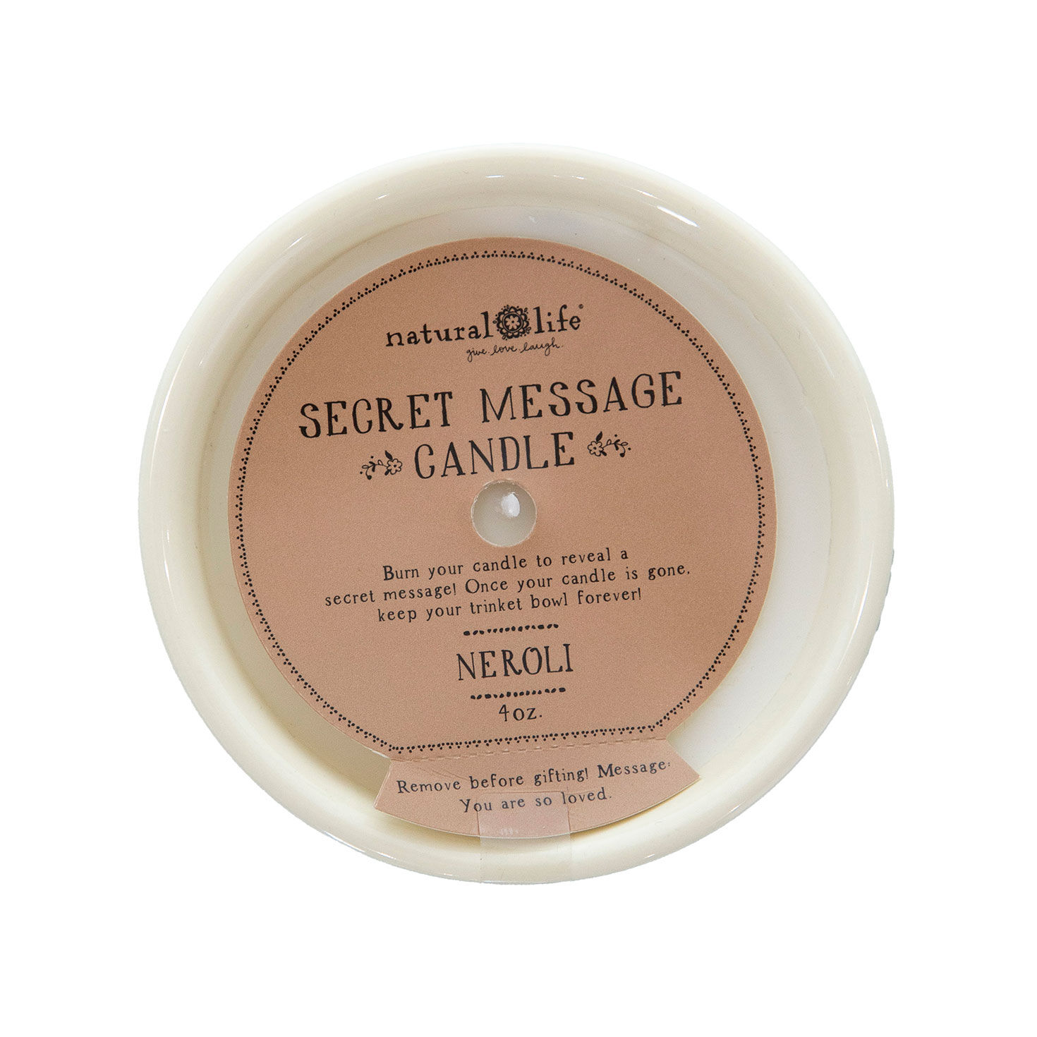 Secret Message Candle in Ceramic Trinket Bowl package image number 3