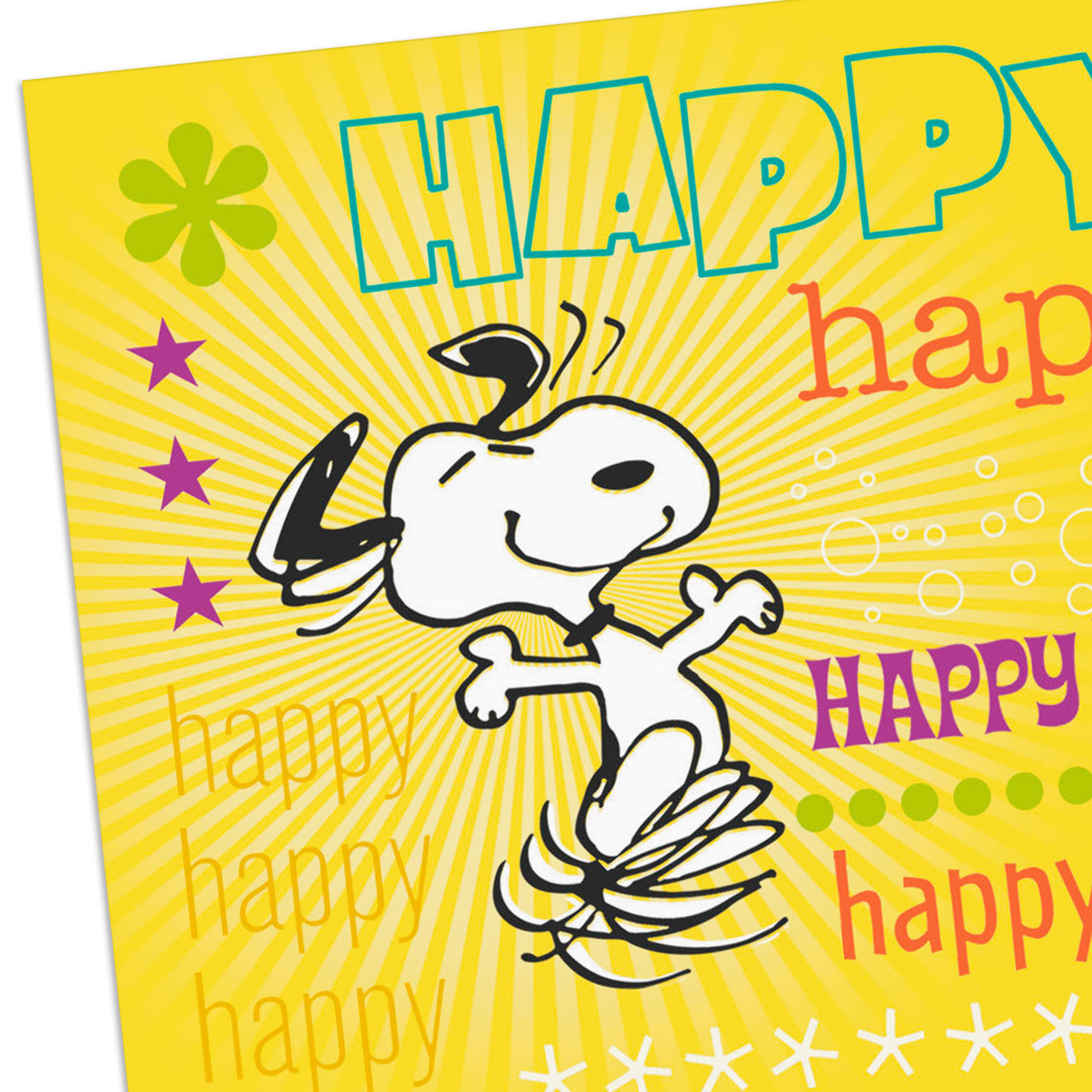 Peanuts Snoopy Dance Birthday Card Card Front Detail image number 4